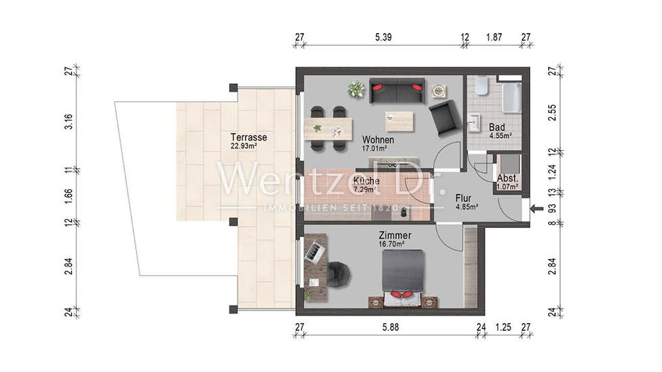 PROVISIONSFREI FÜR KÄUFER - 2-Zimmer-Wohnung mit TG-Stellplatz in HH-Lokstedt in Hamburg