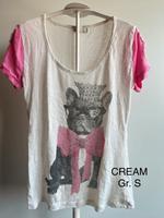 *CREAM* Shirt Gr. S Creme pink grau Mops Glitzer top Mecklenburg-Vorpommern - Klütz Vorschau