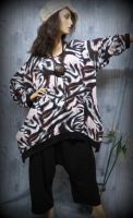 Turbulence Tunika Shirt zipfelig A-Linie Lagenlook Zebra Leo Look Niedersachsen - Varel Vorschau