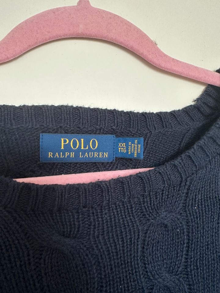 Polo Ralph Lauren Baumwolle XXL XL Pullover Logo Zopfmuster in Berlin