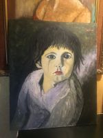 Großes Gemälde / Ölbild - weinendes Kind Bayern - Böhmfeld Vorschau