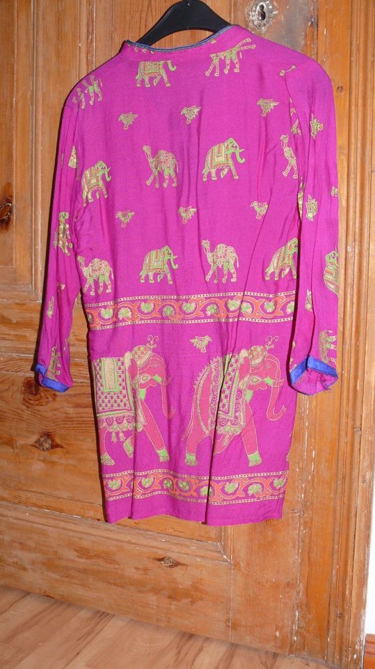 Bluse/Oberteil - Long-Kurti - Mitbringsel aus Indien dunkles Pink in Halle