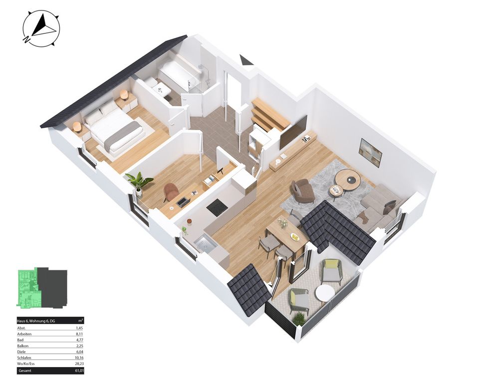 NEU: Effizienzhaus 40 mit KfW-Förderung zu top Preis!! DG-Wohnung mit mega Aussicht vom Westbalkon! in Nittenau