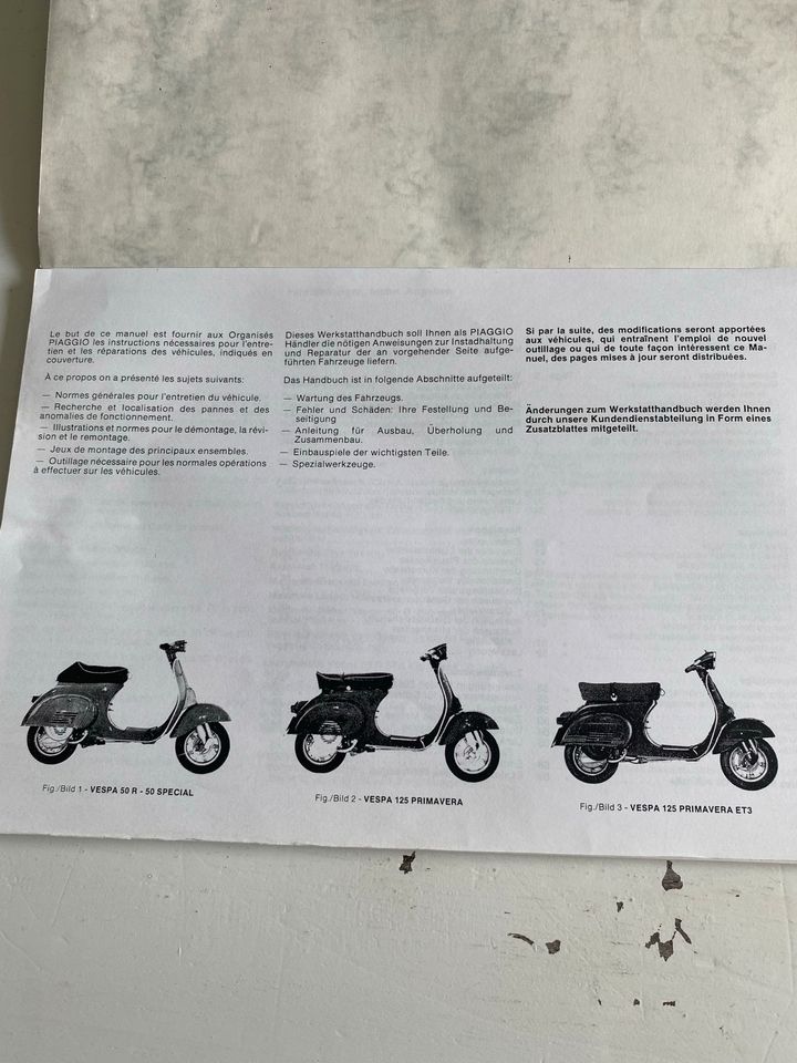 Vespa Primavera ET 3 Werkstattbuch Reparaturanleitung in Bremen