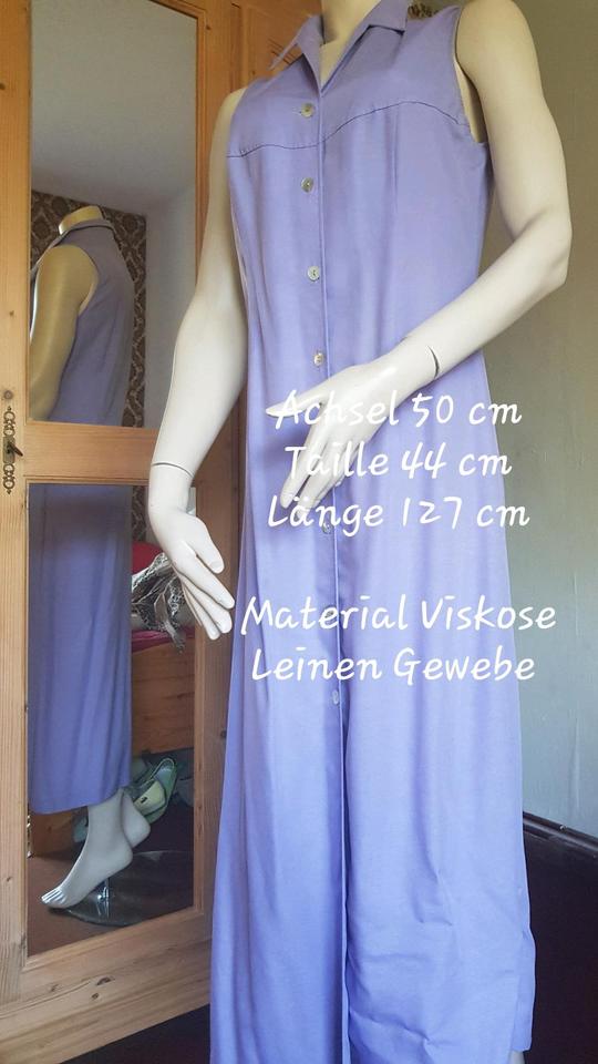 Sommerkleid lang kurzarm lila Leinen Viskose Gr 38 in Küssaberg