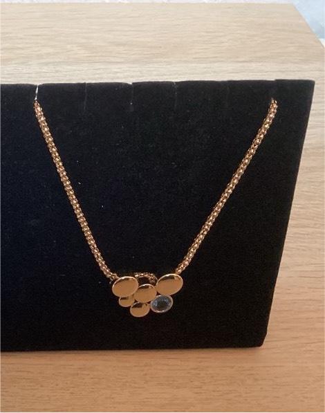 DESIGNER MODESCHMUCK, Kette mit Anhänger, Gold/Zirkonia in Blaustein