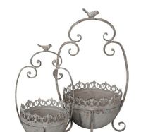 Pflanztopf Metall 2erSet grau Vintage Blumenschale H37+46cm Deko Nordrhein-Westfalen - Vlotho Vorschau