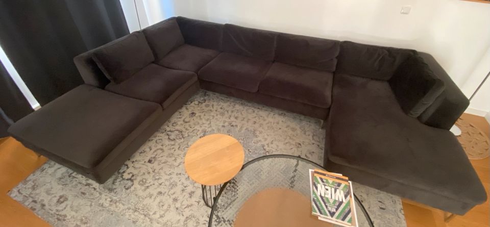 Design Wohnlandschaft / Couch/ Sofa anthrazit samt in Erfurt