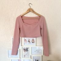 Rosa Langarm Croptop mit Sweetheart Ausschnitt & Textur Niedersachsen - Wennigsen Vorschau