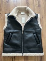 Neue LeGer Weste Teddyfell schwarz beige Biker Oversize 36 Niedersachsen - Rühen Vorschau