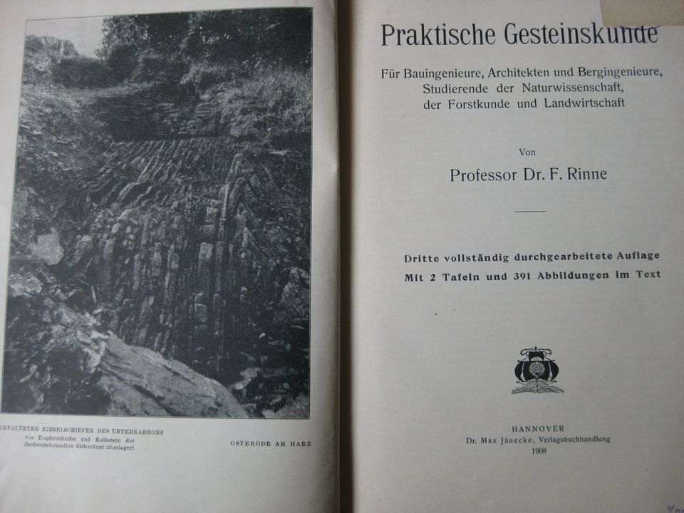 Praktische Gesteinskunde 1908 Prof. Dr. F. Rinne gut erhalten! in Rostock