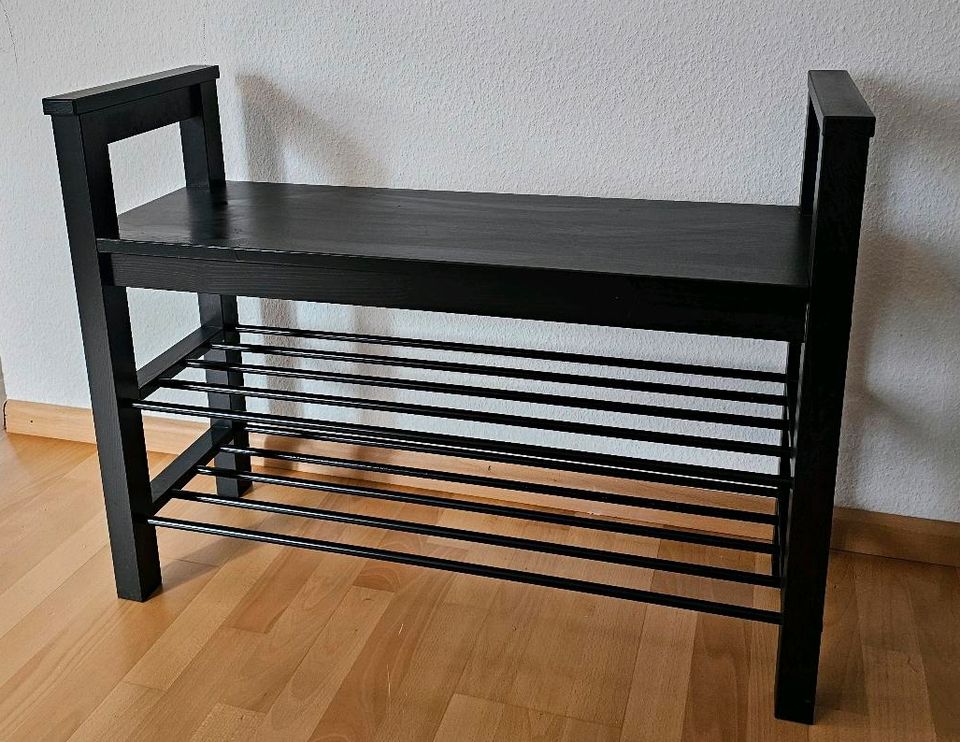 IKEA HEMNES Bank mit Schuhablage, schwarzbraun, in Waldkirch