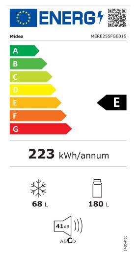 Midea MERE 255 FGE01S No Frost Kühl/Gefrierkombi 5 Jahre Garantie EEK: E in Simmern