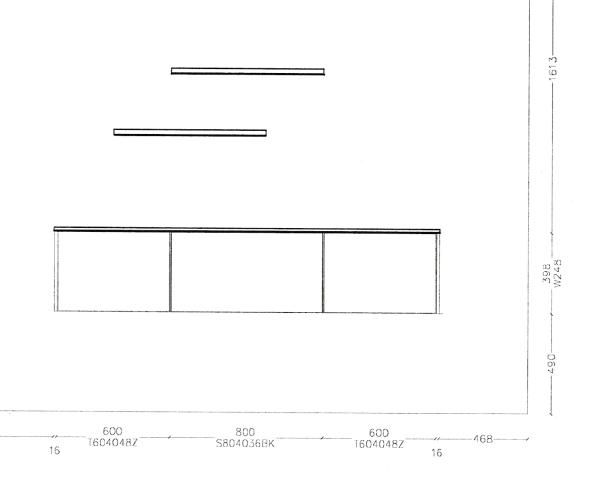 Leicht Küchen Sideboard + Regale weiß hochglanz Schrank 200x40cm in Heidelberg