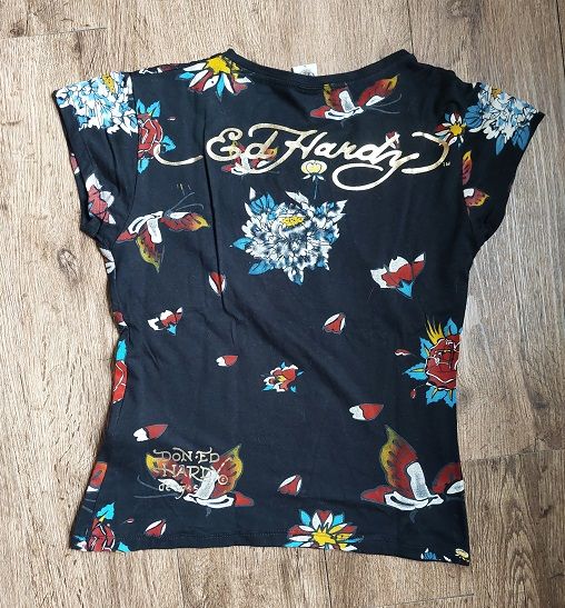 Ed Hardy T-Shirt, Gr. S, schwarz / bunt in Issum