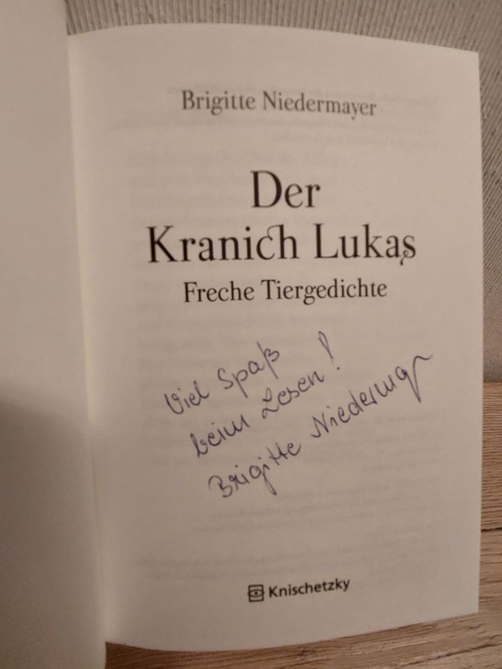 Buch „Der Kranich Lukas-Freche Tiergedichte“ B.Niedermayer gebund in Nürnberg (Mittelfr)