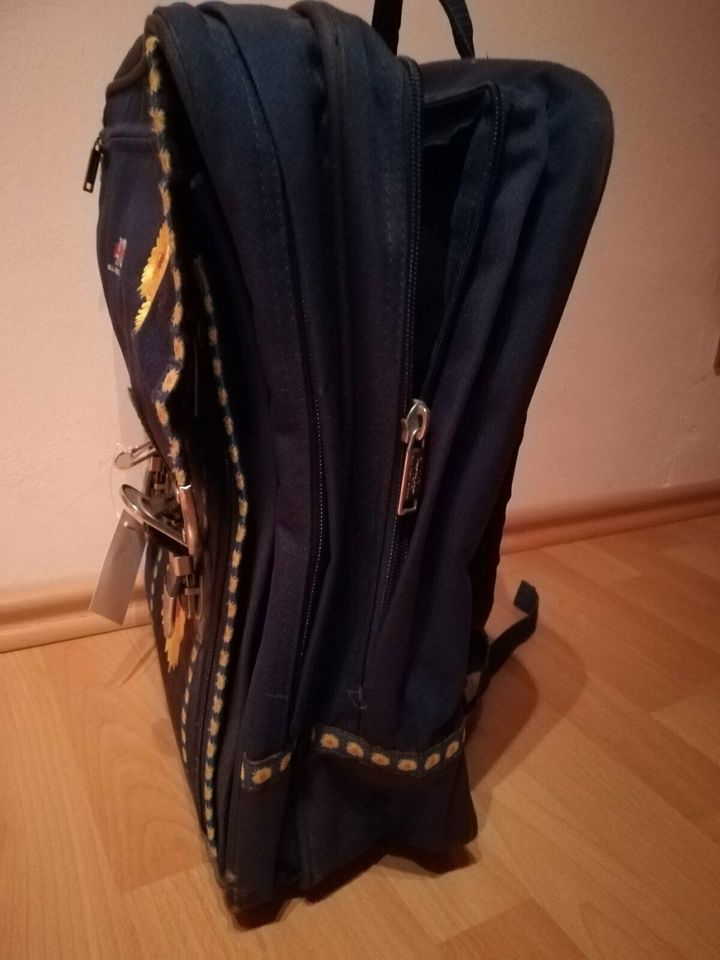 4You Schultasche, blau mit Blumen, NEUWERTIG in Rohrbach