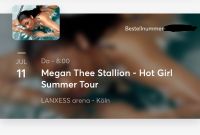 2 MEGAN THEE STALLION Konzert GOLDEN CIRCLE STEHPLATZ Köln Ticket Berlin - Steglitz Vorschau