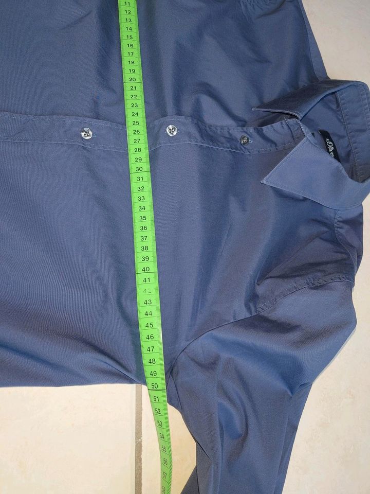 S.Oliver, Hemd, Slim Fit, Gr. 40, blau, Herrenhemd in Frechen