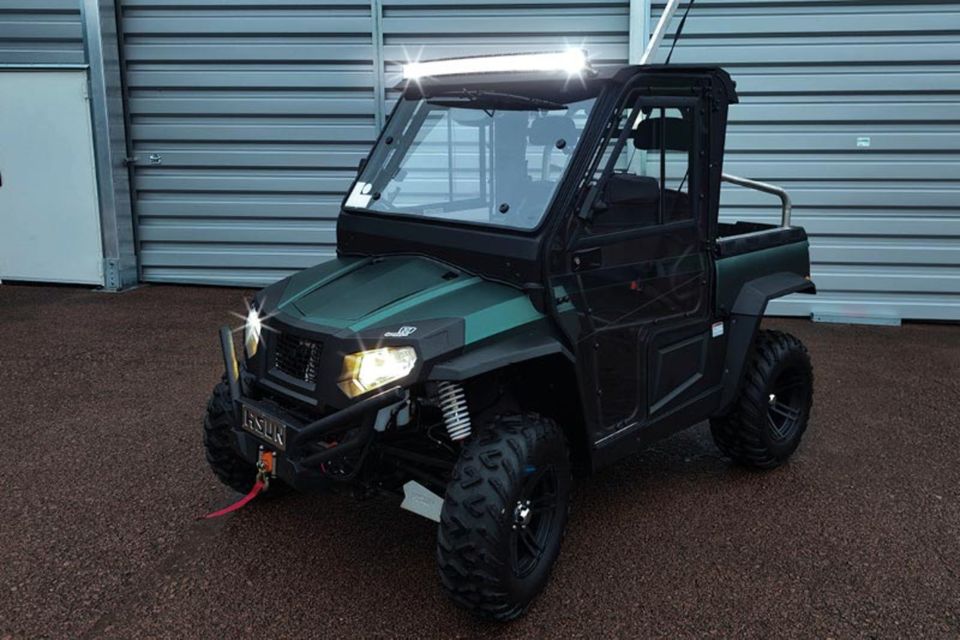 ⚠️Hisun Sector E1 "Hunters-Edition"⚠️, 4x4 Elekto UTV Vollkabine mit Heizung, Jagdfahrzeug mit extra Bügel und Seilwinde auf der Ladefläche in Eisleben