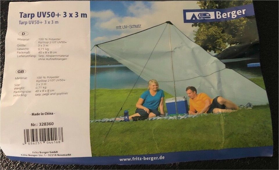 Fritz Berger Tarp UV50 + 3x3 Meter in Neuhausen