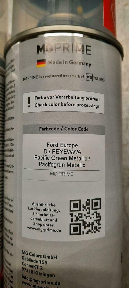 Ford Basislack Pacificgrün Metallic und Klarlack in Reinsdorf