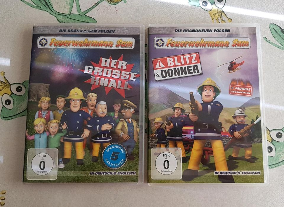 Feuerwehrmann Sam zwei DVDs der große Knall Blitz und Donner in Teublitz