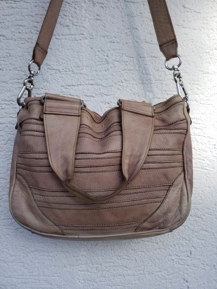 Liebeskind Berlin Echt Leder Handtasche, Henkeltasche in Taupe in Groß-Bieberau