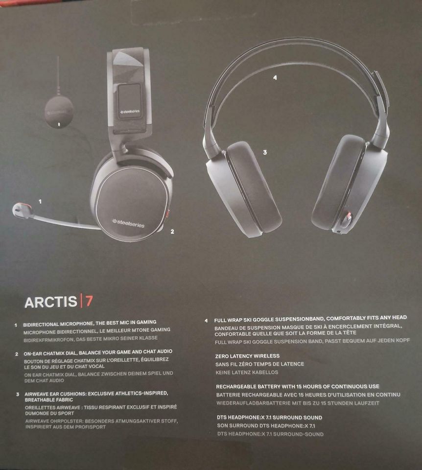 SteelSeries 61463 Arctis 7 GamingHeadsetKopfhörer DTS 7.1 PC PS4 in Borken