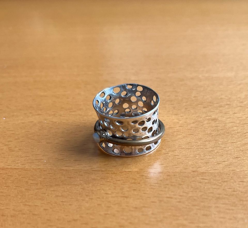 Ring Drehring Spinner Silber 925 Perle Perlmutt Handarbeit NEU in Landau in der Pfalz