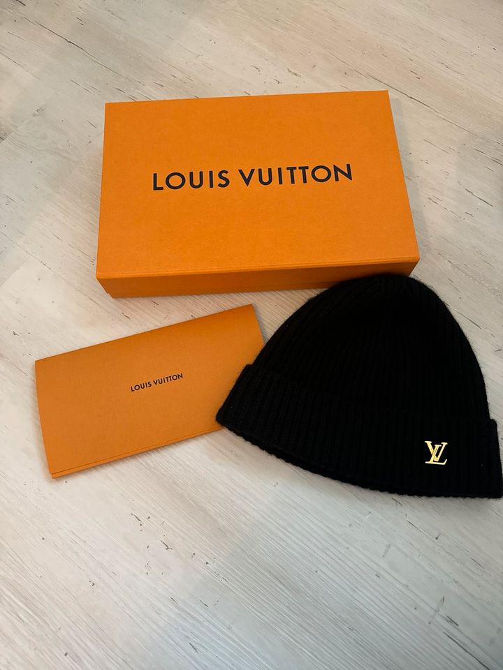 Louis Vuitton Spark Beanie schwarz gold Full Set Mütze in Wittbek