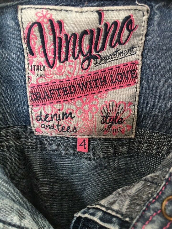 Vingino Mädchen Jeansbluse Jeans Bluse Jeanshemd Hemd Gr. 4 104 in Siershahn