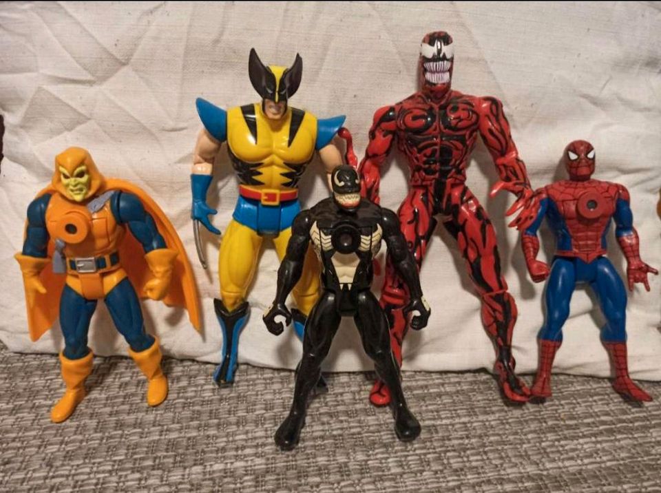 Große toybiz Spider-Man action Figuren wolverine Venom carnage ko in Lindau