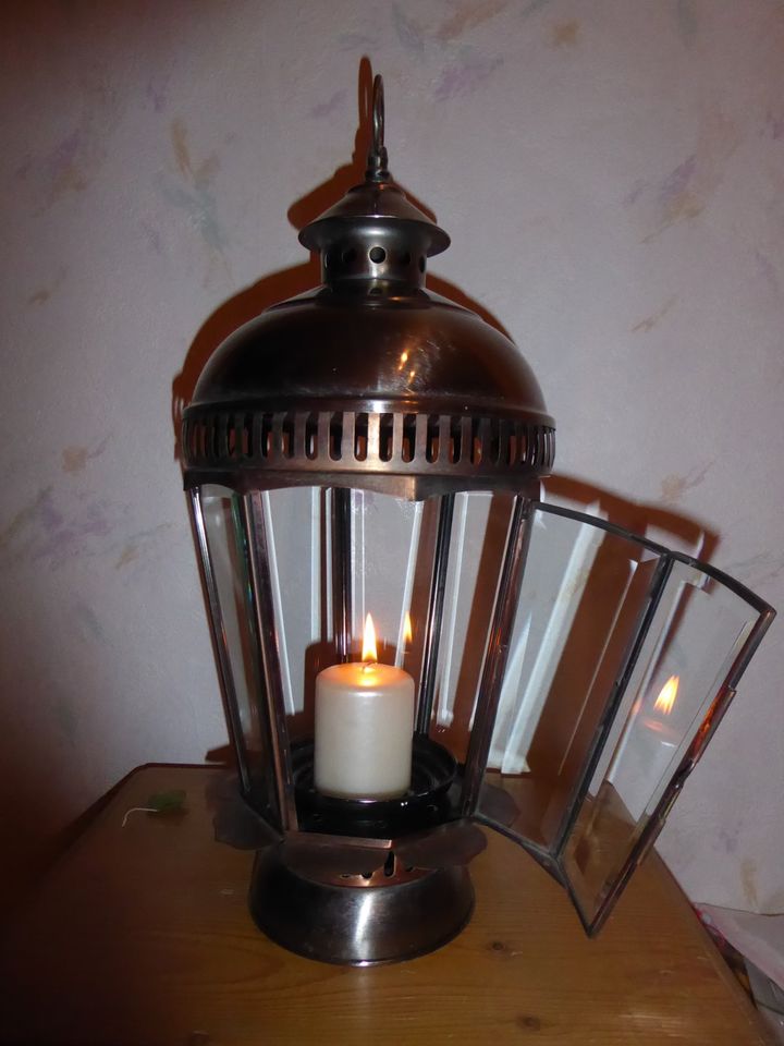 Edle Kerzen Aussenleuchte Laterne Kupfer Metall mit Aufhängehaken in Buchloe