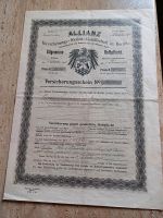 Allianz Versicherungsschein von 1921 Nordrhein-Westfalen - Haltern am See Vorschau