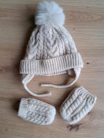 Baby Strickmütze und Fäustlinge Winter-Set, beige, Brandenburg - Dallgow Vorschau