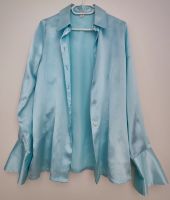 Bluse Langarm ~ aqua hellblau türkis glänzend ~ Gr. 38 Frankfurt am Main - Bockenheim Vorschau