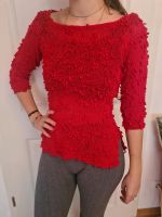 Schöner von Hand gestrickter Pullover rot Baumwolle Gr. S Strickp Baden-Württemberg - Göppingen Vorschau