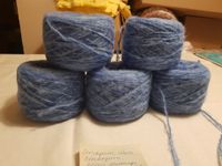 Strickgarn, Wolle, Mohair-Effekt, Blau Melange, 590g, 5 Bobbeln Baden-Württemberg - Ludwigsburg Vorschau