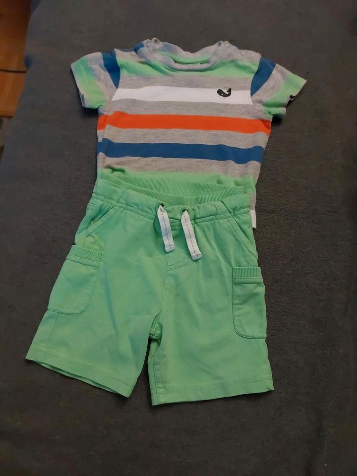 Baby 2tlg Shorts + Shirt Gr 68 Baumwolle in Nabburg