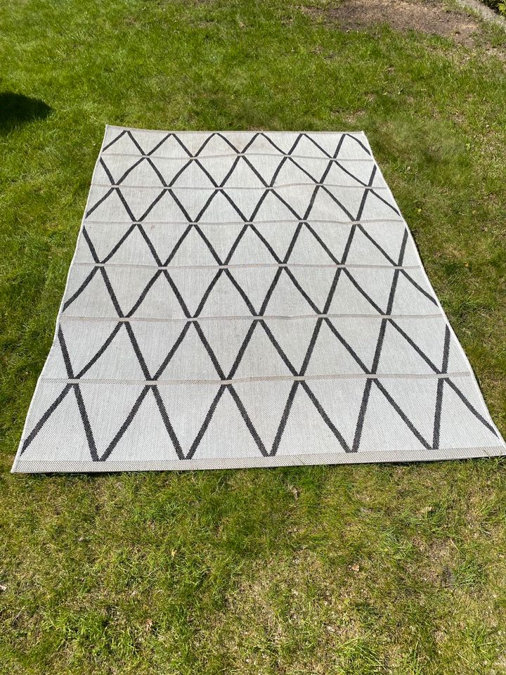 Rechteckiger Outdoorteppich, 160x230cm, beige/grau in Kaltenkirchen