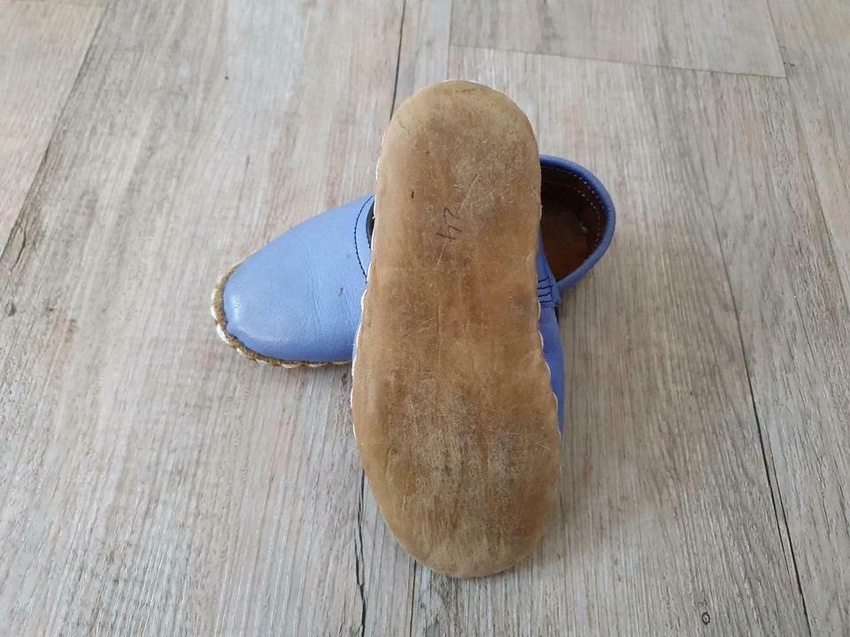 Ballerinas in Blau für Mädchen Gr. 24, echtes Leder in Blaichach