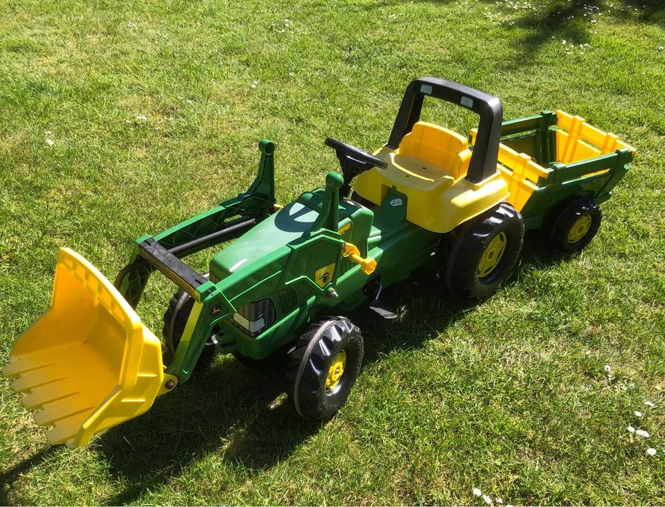 Rolly Toys John Deere Kinder-Tret-Traktor Frontlader mit Anhänger in Ammersbek