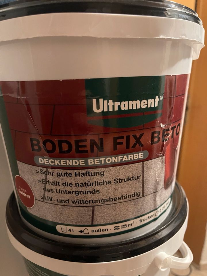 Ultrament Boden Fix Betonfarbe, Bodenfarbe, 4 Liter, oxidrot in Kuchen