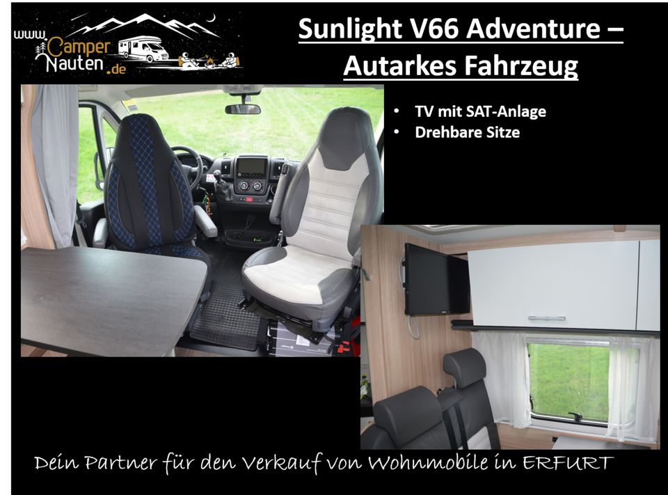 AUTARKES Wohnmobil KAUFEN Sunlight V66 Adv., Solar, 230V WR in Erfurt
