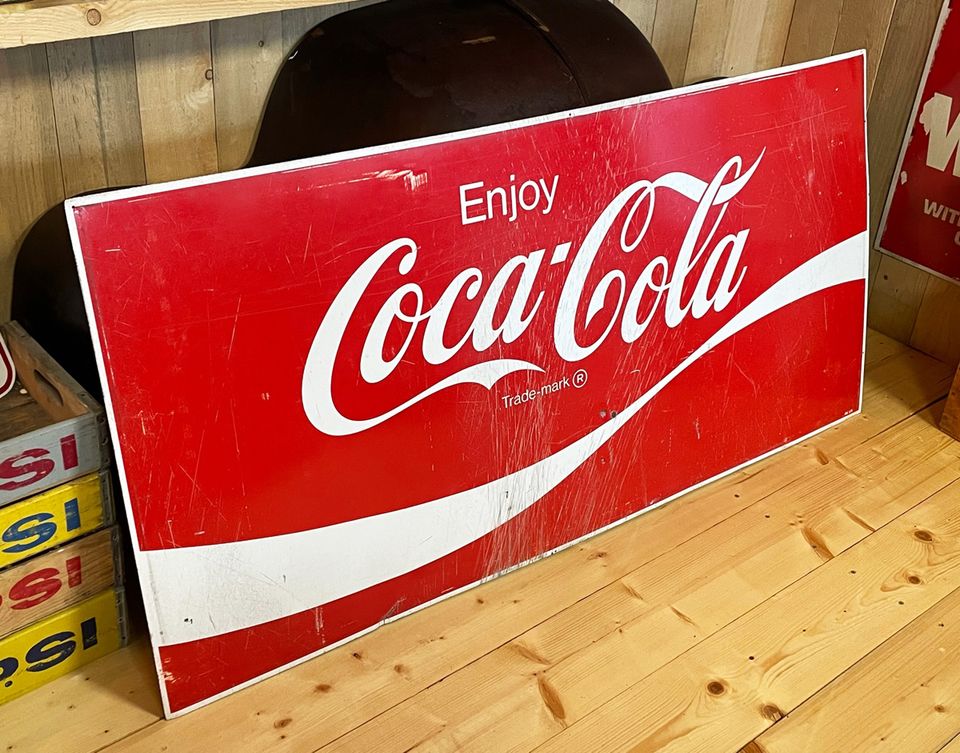 ORIGINAL XXL COCA COLA SCHILD METALL US MAN CAVE VINTAGE 168x80 in Hamm