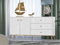 Kommode Sideboard Mehrzweckschrank , Farbe: weiß Hochglanz / Gold Nordrhein-Westfalen - Paderborn Vorschau