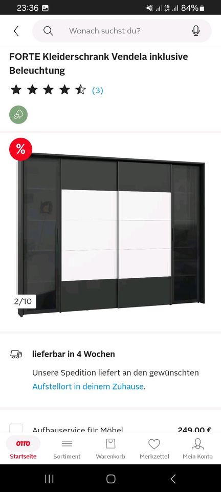 Kleiderschrank breit 2.80cm höhe214.Vendela inklusive Belöchtung in Hannover