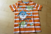 Orange-Weiß-gestreiftes T-Shirt Kugelfisch - Größe 110 Baden-Württemberg - Karlsruhe Vorschau