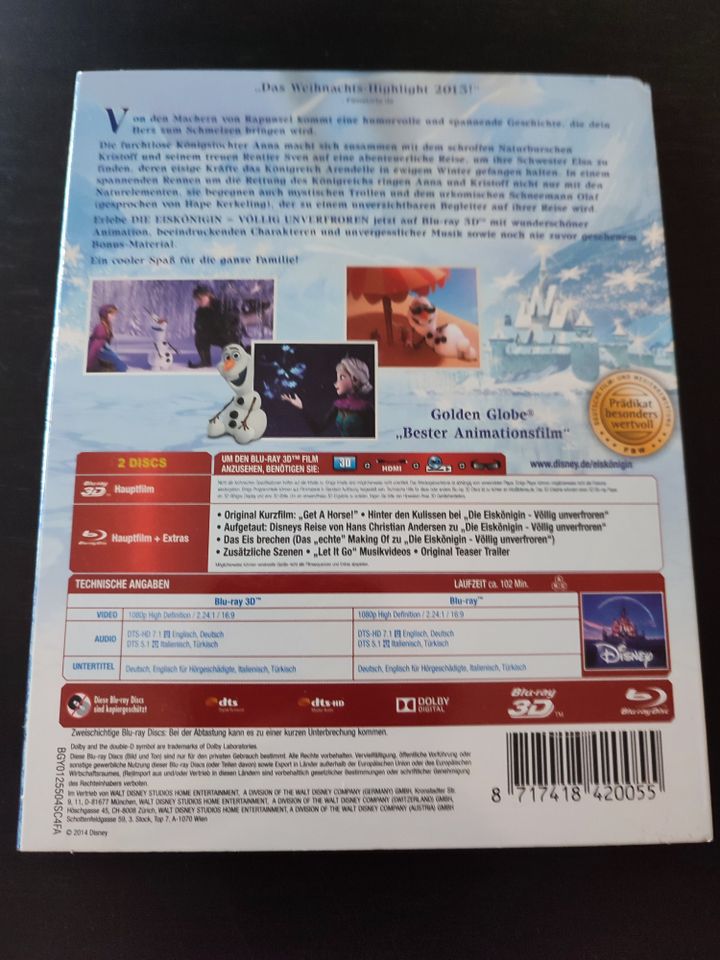 Die Eiskönigin BluRay Special Edition Kinderfilm, nie benutzt in Hamburg